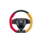 Mugen Volante deportivo rojo/dorado de cuero (Honda Civic 2017-21 1.0 FK6) | 78501-XNCF-K1S0-RG | A4H-TECH