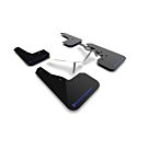Rally Armor Mud Flaps black/blue logo (Honda Civic 2022+ FL1/FL4) | RA-MF90-UR-BLK/BL | A4H-TECH / ALL4HONDA.COM