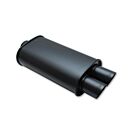 Vibrant streetpower oval RVS einddemper 2.5" zwart dual tip (Universeel) | VB-1148
