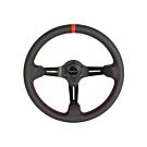 Vigor Daytona (350mm) stuur geperforeerd leer 70mm verdiept rood stiksels (universeel) | VG-88010 | A4H-TECH / ALL4HONDA.COM
