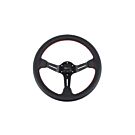 Vigor Daytona (350MM) steering wheel leather 70mm deep red stitch (universal) | VG-67133 | A4H-TECH.COM