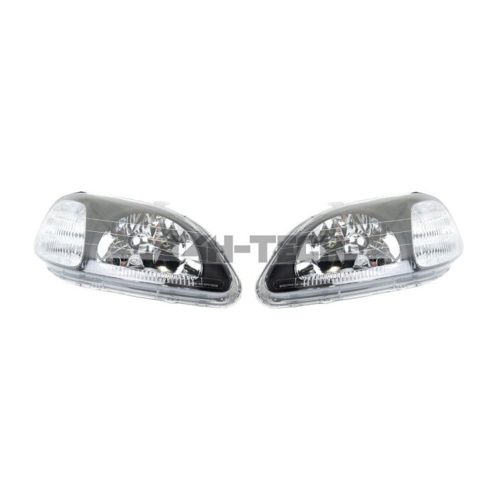 DEPO headlights JDM Black Housing E-Mark (Honda Civic 96-98 2/3/4 drs) main product photo