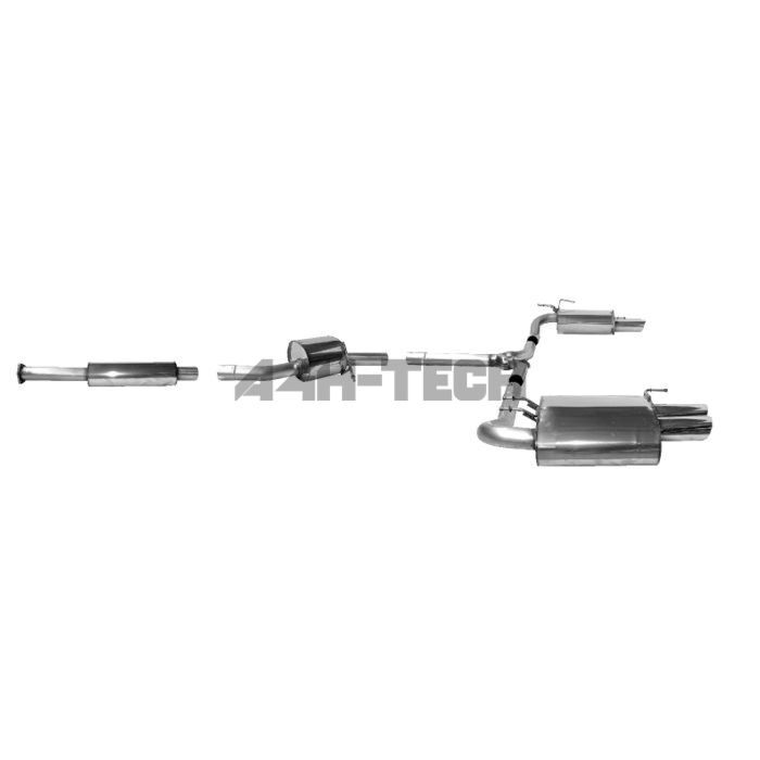 Bastuck Stainless steel 2,5'' / 64mm exhaust system dual round tip 76mm incl TUV (Honda Accord 03-07 2.4 4drs) | BT-AC2B-100 | A4H-TECH / ALL4HONDA.COM main product photo