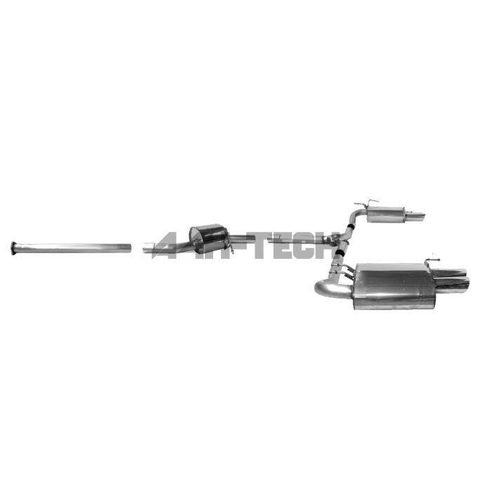 Bastuck Stainless steel 2,5'' / 64mm exhaust system dual tip 100mm incl TUV (Honda Accord 03-07 2.2I CTDI 4drs) | BT-AC2D-100 | A4H-TECH / ALL4HONDA.COM main product photo