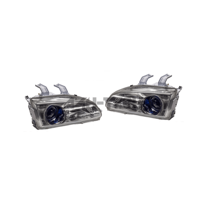 Denji Gen 1 headlights chrome + blue lenses (Civic 92-95 2/3/4drs) main product photo