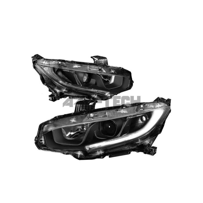 DEPO headlights Black Housing (Honda Civic 15-21 FC/FK 4/5drs) | DP-FC-BLH-LD-FCFK15 | A4H-TECH / ALL4HONDA.COM main product photo