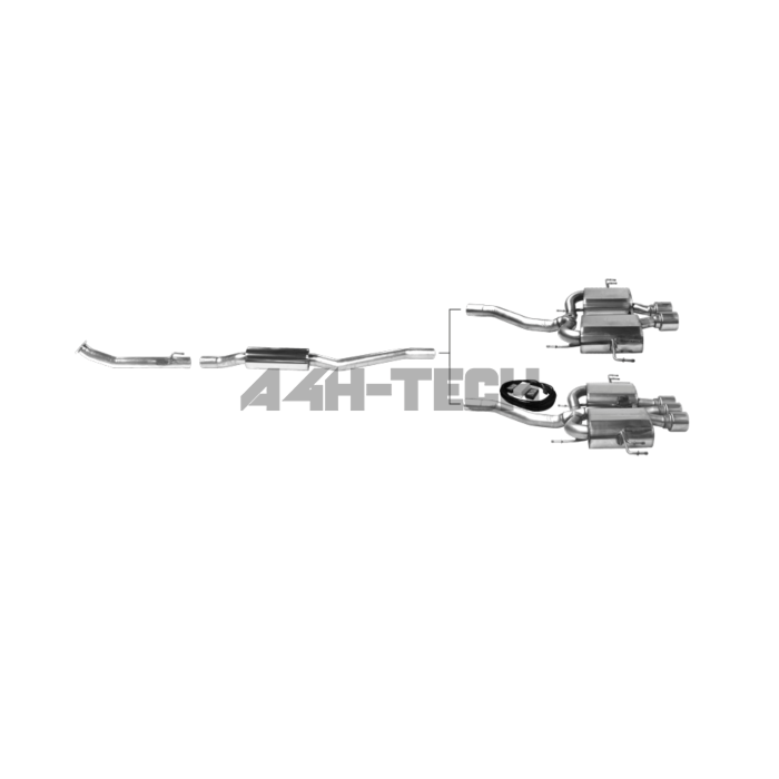 Bastuck 70mm RVS uitlaatsysteem ECE gekeurd twin exit (Civic 17+ 1.5 turbo FK7) | BT-FK7-DBBB-NF | A4H-TECH / ALL4HONDA.COM | BT-FK7-DTBB-NF main product photo