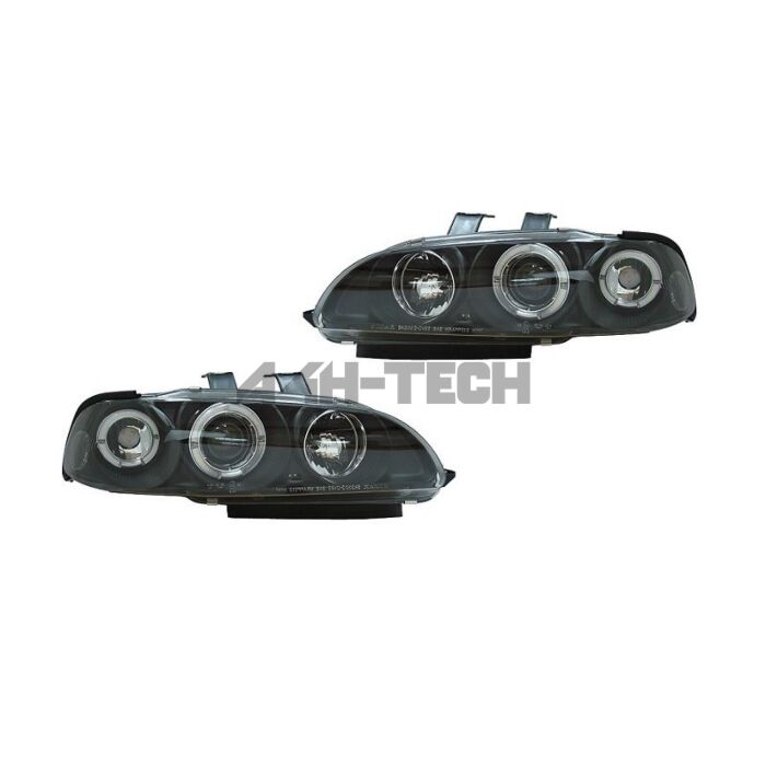 Sonar Angel Eyes headlights E-mark black (Honda Civic 92-95 4drs) | HL-CV924D-JM | A4H-TECH / ALL4HONDA.COM main product photo