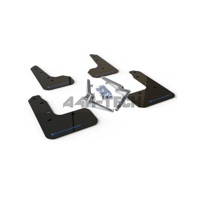 Rally Armor Mud Flaps black/blue logo (Civic 2017+ 1.0/1.5 FK6/FK7) | RA-MF51-UR-BLK/BL | A4H-TECH / ALL4HONDA.COM main product photo