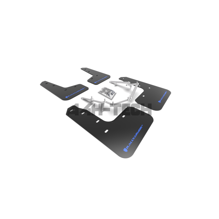 Rally Armor Mud Flaps black/blue logo (Civic 2017+ 1.0/1.5 FK6/FK7) | RA-MF71-UR-BLK/BL | A4H-TECH / ALL4HONDA.COM main product photo