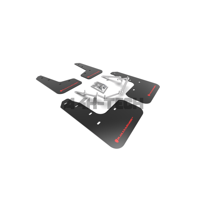 Rally Armor Mud Flaps black/red logo (Civic 2017+ 1.0/1.5 FK6/FK7) | RA-MF71-UR-BLK/RD | A4H-TECH / ALL4HONDA.COM main product photo