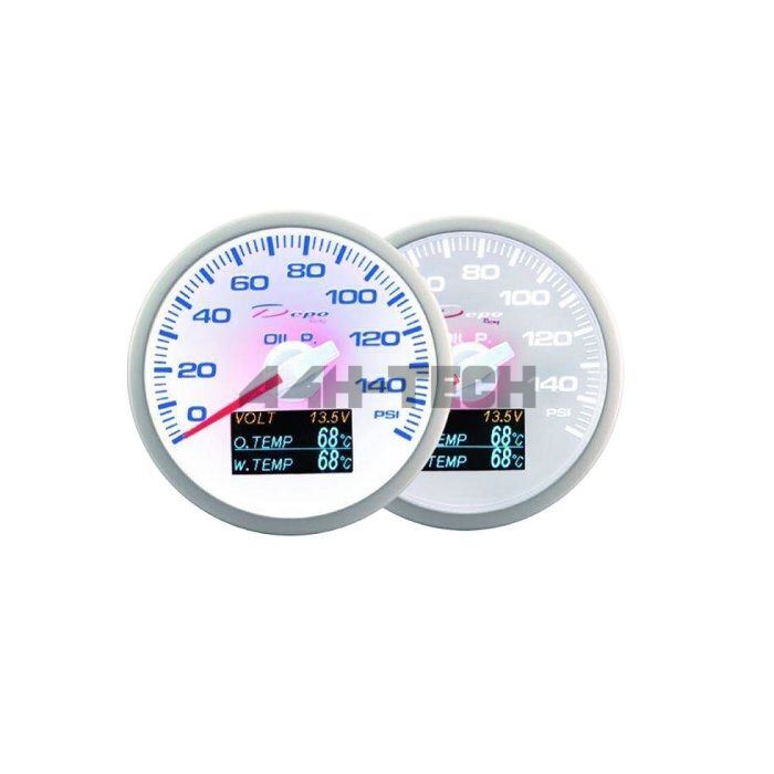 Depo Racing Oil pressure / volt / oil temperature / water temerature gauge WBL 4in1 series 60mm (universeel) | WA60274WX | A4H-TECH / ALL4HONDA.COM main product photo