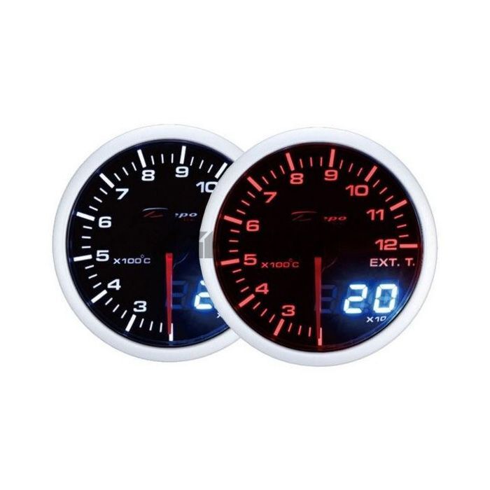 Depo Racing Exhaust temperature gauge DUAL series 60mm (universal) | WA6057BLED | A4H-TECH / ALL4HONDA.COM main product photo
