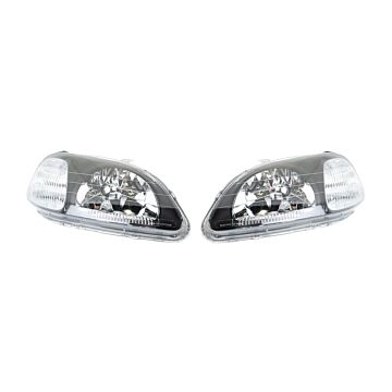DEPO head lights JDM Black Housing + amber (Civic 99-00 2/3/4 drs) | HL-CV99J-JDM-A | A4H-TECH.COM
