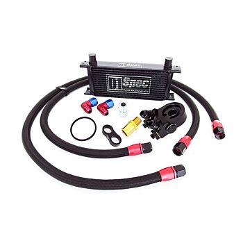 D1 Spec black olie koeler kit 15 row met thermostaat (Universeel) | D1-OCK-15-TH