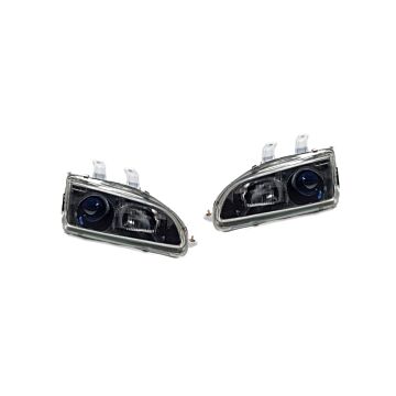 Denji Gen 1 hauptscheinwerfern schwarz + blaue Linsen (Civic 92-95 2/3drs) | HL-CV92J-JM-GEN1-BL | A4H-TECH.COM