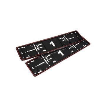 H-Gear Schwarz/rot ABS kunststoff nummernschildhalter set (universeel) | HG-AT-MONORC | A4H-TECH / ALL4HONDA.COM