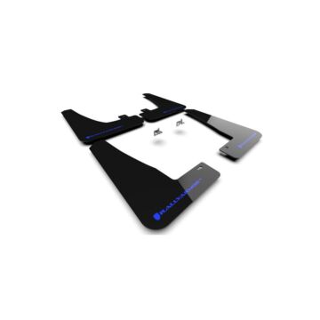Rally Armor Spatlappen zwart/blauw logo (Tesla model X/Model X Plaid 22-23) | RA-MF102-UR-BLK/BL | A4H-TECH / ALL4HONDA.COM