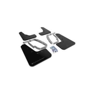 Rally Armor Spatlappen zwart/donker grijs logo (Tesla model 3 17-23) | RA-MF62-UR-BLK/DGRY | A4H-TECH / ALL4HONDA.COM