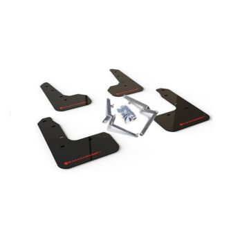 Rally Armor Spatlappen (alleen OEM side skirts) zwart/rood logo (Civic 2017+ 1.0/1.5 FK6/FK7) | RA-MF51-UR-BLK/RD | A4H-TECH / ALL4HONDA.COM
