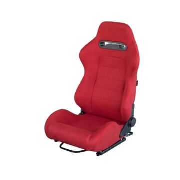 Simoni Racing kuipstoel Type R look zwart/rode stiksels (universeel)