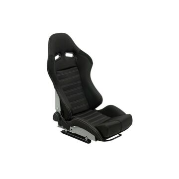 H-Gear adjustable bucket seat black+whitete stiching (universal) | AUS-SS-34Z | A4H-TECH / ALL4HONDA.COM