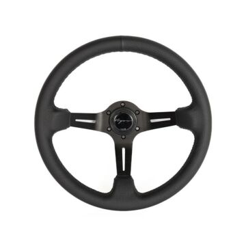 Vigor Daytona (350mm) steering wheel perforated leather 70mm deep black stitch (universal) | VG-88011 | A4H-TECH / ALL4HONDA.COM

