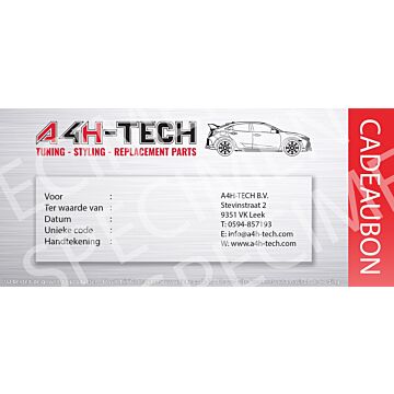 A4H-Tech Cadeaubon EUR10/20/30/50/75/100 | A4H-CB | A4H-TECH / ALL4HONDA.COM