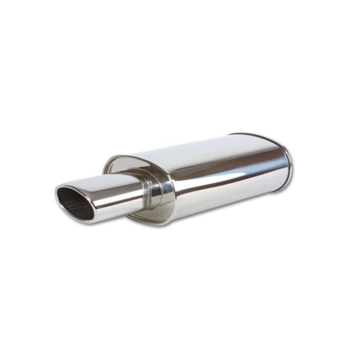 Vibrant streetpower oval stainless steel rear muffler 3" polished (universal) | VB-1042 | A4H-TECH.COM