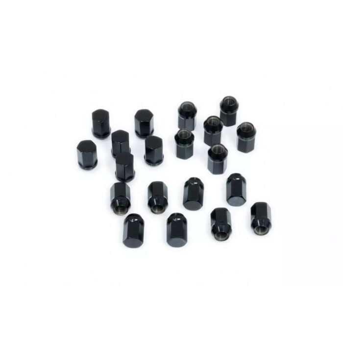 D1 Spec wielmoeren 37mm zwart staal M12x1.5 closed end (conisch) | D1-LN-37-1.5-BLK | A4H-TECH / ALL4HONDA.COM