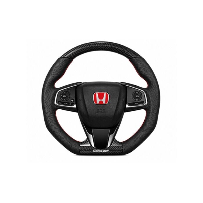 Mugen Volante deportivo negro/rojo de cuero (Honda Civic 17-21 1.5 Turbo FK7) | 78501-XNCF-K1S0-R | A4H-TECH