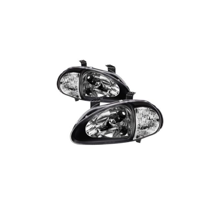 Sonar One Piece black head lights (Del Sol 92-98) | HL-CRX92J-JM/DL-HOK11J | A4H-TECH.COM