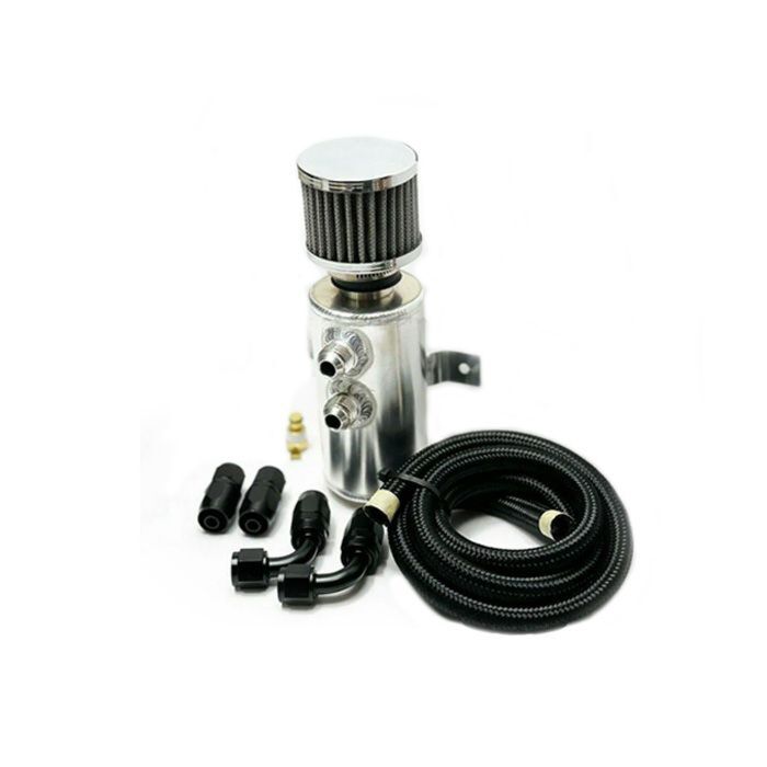 Bull Boost Performance Baffled olie catch tank 2 AN10 kit zilver (universeel) | BB-01-720053571882 | A4H-TECH / ALL4HONDA.COM