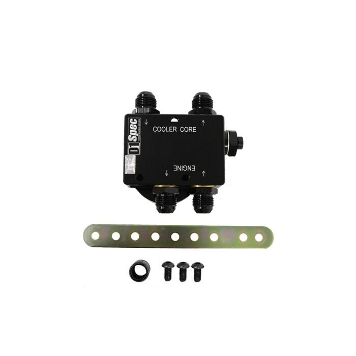 D1 Spec oil cooler in-line thermostat 82 degrees + oil filter connection black (universal) | D1-OCT-IL-BLK | A4H-TECH