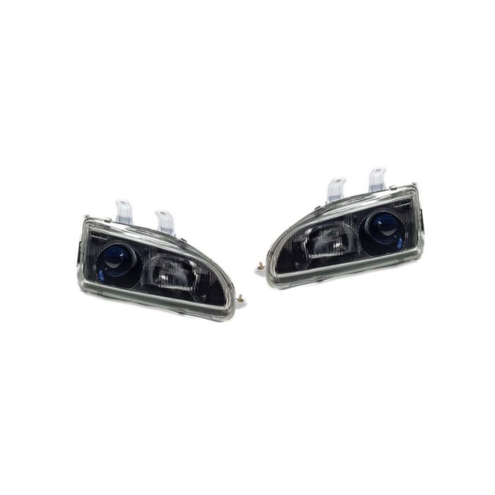 Denji Gen 1 koplampen zwart + blauwe lenzen (Honda Civic 92-95 2/3drs)