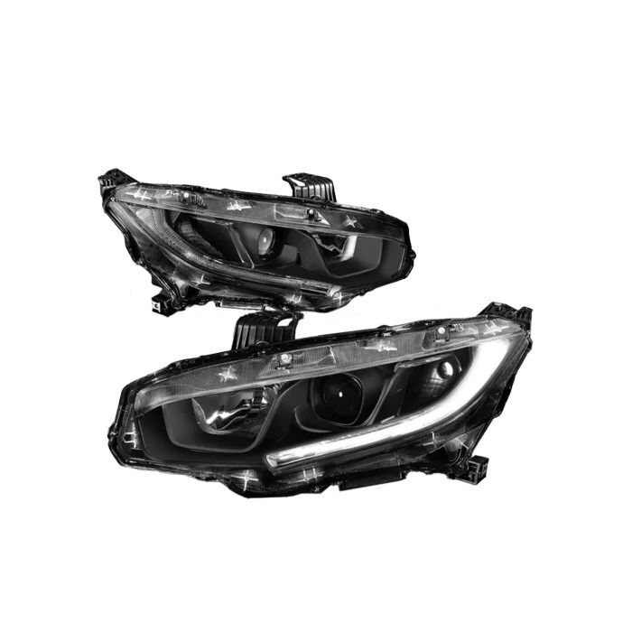 DEPO headlights Black Housing (Honda Civic 15-21 FC/FK 4/5drs) | DP-FC-BLH-LD-FCFK15 | A4H-TECH / ALL4HONDA.COM