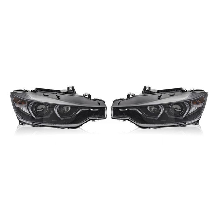 H-Gear DRL Koplampen zwart LED geel incl. E-MARK (BMW F30/F31 11-15) | HG-DRL-BMW-BLK | A4H-TECH / ALL4HONDA.COM