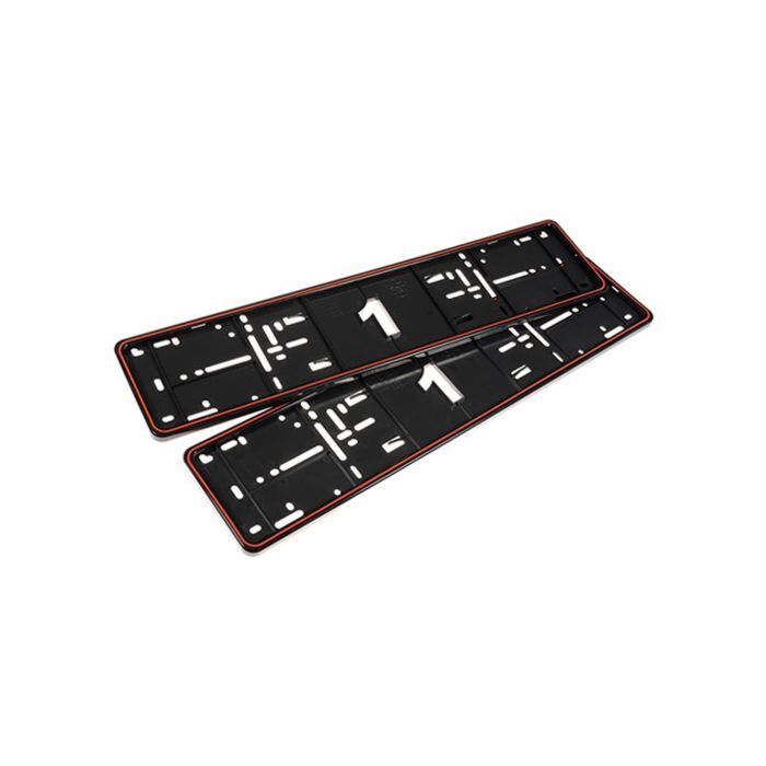 H-Gear Schwarz/rot ABS kunststoff nummernschildhalter set (universeel) | HG-AT-MONORC | A4H-TECH / ALL4HONDA.COM