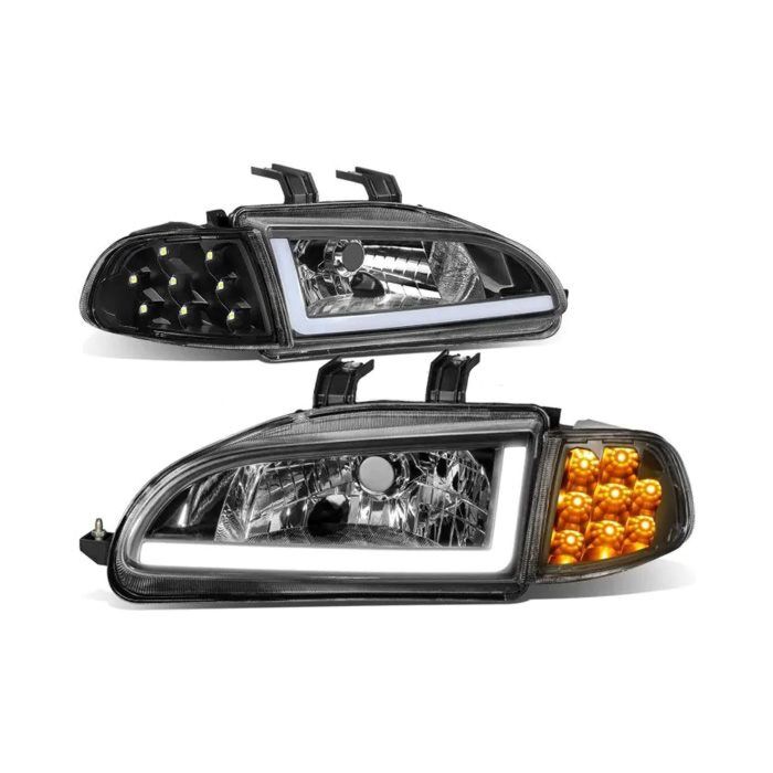 Sonar Head lights LED DRL blackhousing (Honda Civic 92-95 2/3drs) | HL-CV92J-LED | A4H-TECH / ALL4HONDA.COM