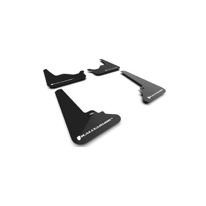 Rally Armor Mud flaps black/white logo (Tesla model S/Model S Plaid 21-23) | RA-MF101-UR-BLK-WH | A4H-TECH / ALL4HONDA.COM
