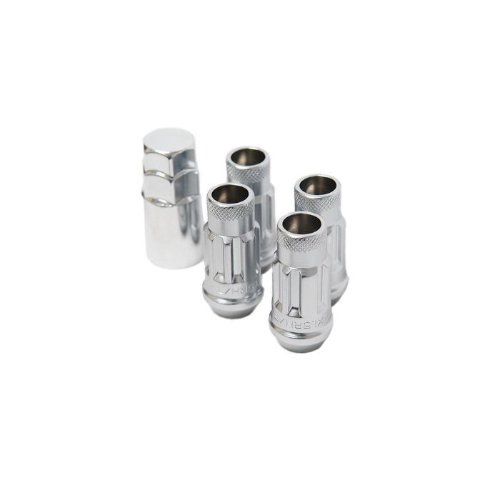 Muteki SR 48 Sicherungsmuttern silber (open end) M12x1.5 (konisch) | MU-32902SS | A4H-TECH / ALL4HONDA.COM
