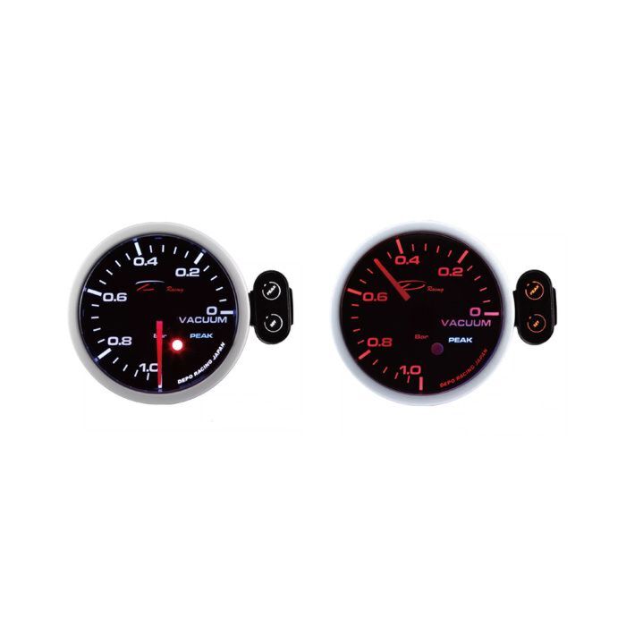 Depo Racing Vacuum gauge PEAK series 52mm (universal) | PK-WA5271B | A4H-TECH / ALL4HONDA.COM