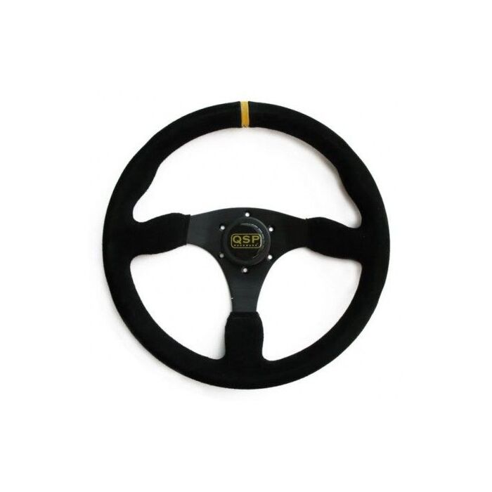 QSP Stuur suede zwart vlak (300/350MM) (universeel)
