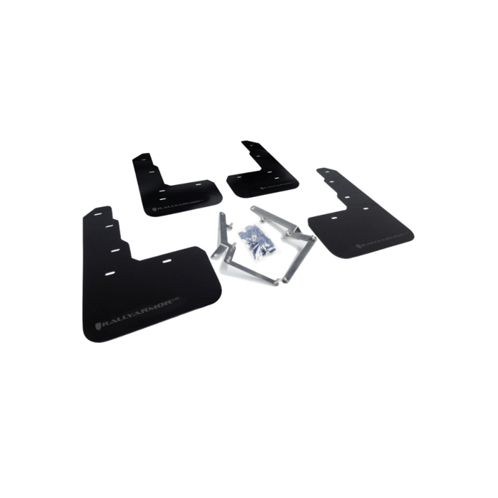 Rally Armor Mud Flaps black/dark grey logo (Honda Civic 17-21 2.0 Type R Turbo FK8) | RA-MF47-UR-BLK/DGRY | A4H-TECH / ALL4HONDA.COM