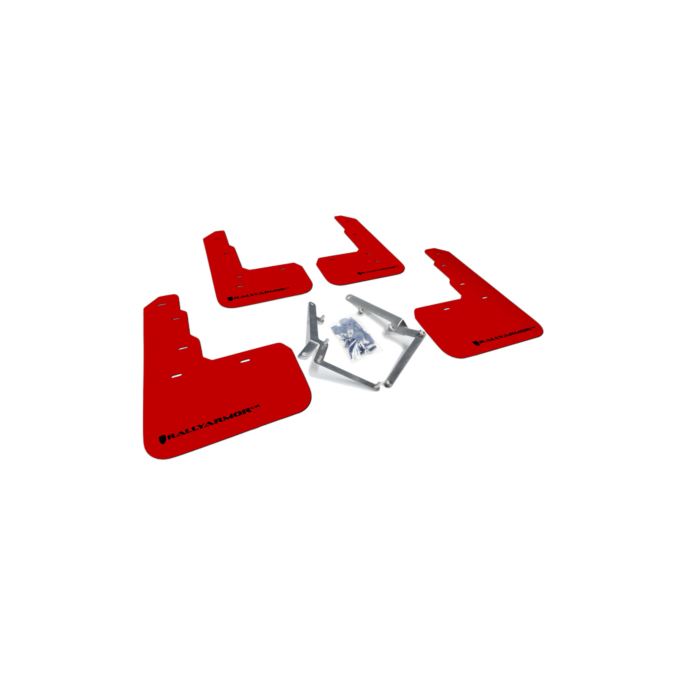 Rally Armor Mud Flaps red/black logo (Honda Civic 17-21 2.0 Type R Turbo FK8) | RA-MF47-UR-RD/BLK | A4H-TECH / ALL4HONDA.COM