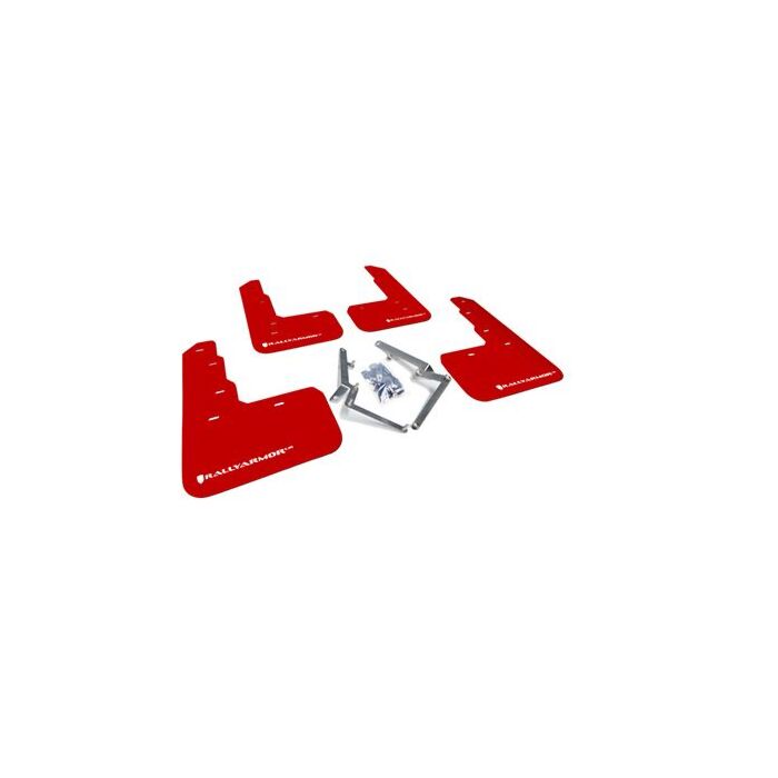 Rally Armor Spatlappen rood/wit logo (Honda Civic 17-21 2.0 Type R Turbo FK8) | RA-MF47-UR-RD/WH | A4H-TECH / ALL4HONDA.COM