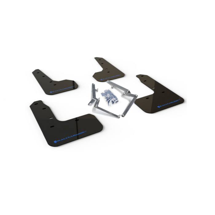 Rally Armor Mud Flaps black/blue logo (Civic 2017+ 1.0/1.5 FK6/FK7) | RA-MF51-UR-BLK/BL | A4H-TECH / ALL4HONDA.COM