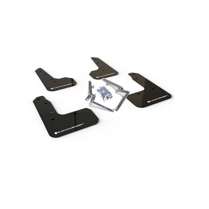 Rally Armor Spatlappen (alleen OEM side skirts) zwart/wit logo (Civic 2017+ 1.0/1.5 FK6/FK7) | RA-MF51-UR-BLK/WH | A4H-TECH / ALL4HONDA.COM