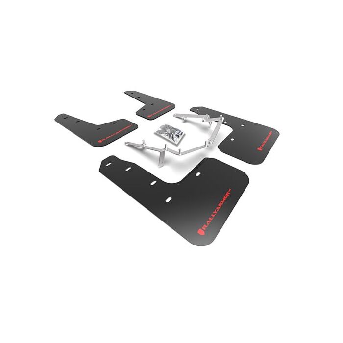 Rally Armor Spatlappen zwart/rood logo (Civic 2017+ 1.0/1.5 FK6/FK7) | RA-MF71-UR-BLK/RD | A4H-TECH / ALL4HONDA.COM