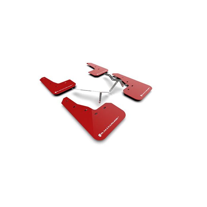 Rally Armor Spatlappen rood/wit logo (Honda Civic 2022+ FL1/FL4) | RA-MF90-UR-RD/WH | A4H-TECH / ALL4HONDA.COM